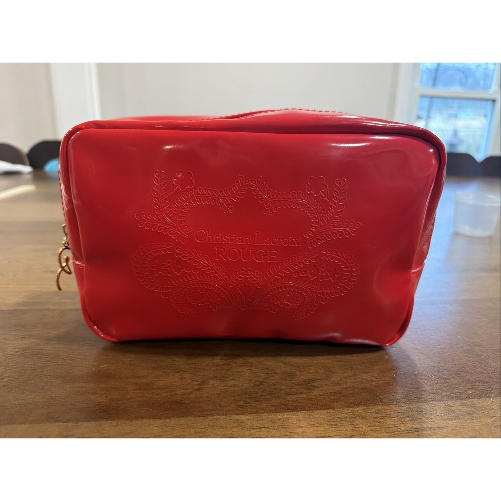 Avon Christian Lacroix Rouge Red Vinyl Makeup Bag